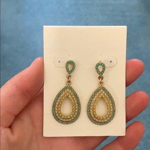 Francesca’s pastel hanging gold earrings